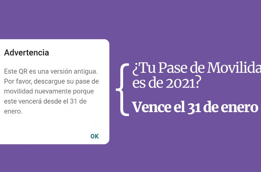  Pase de Movilidad: El 31 de enero vence antigua versión del código QR (y así puedes renovarlo)