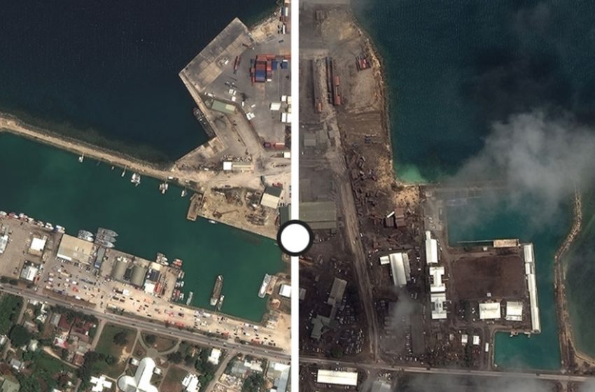  Las impactantes fotos de Tonga antes y después del devastador tsunami